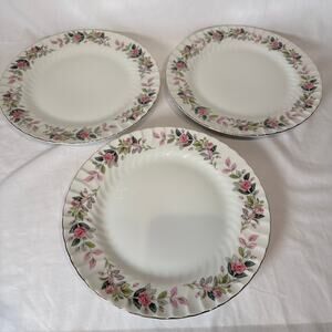 Creative Fine china Regency Rose 2345 Dinner Plates Set of 3 Japan 1960's